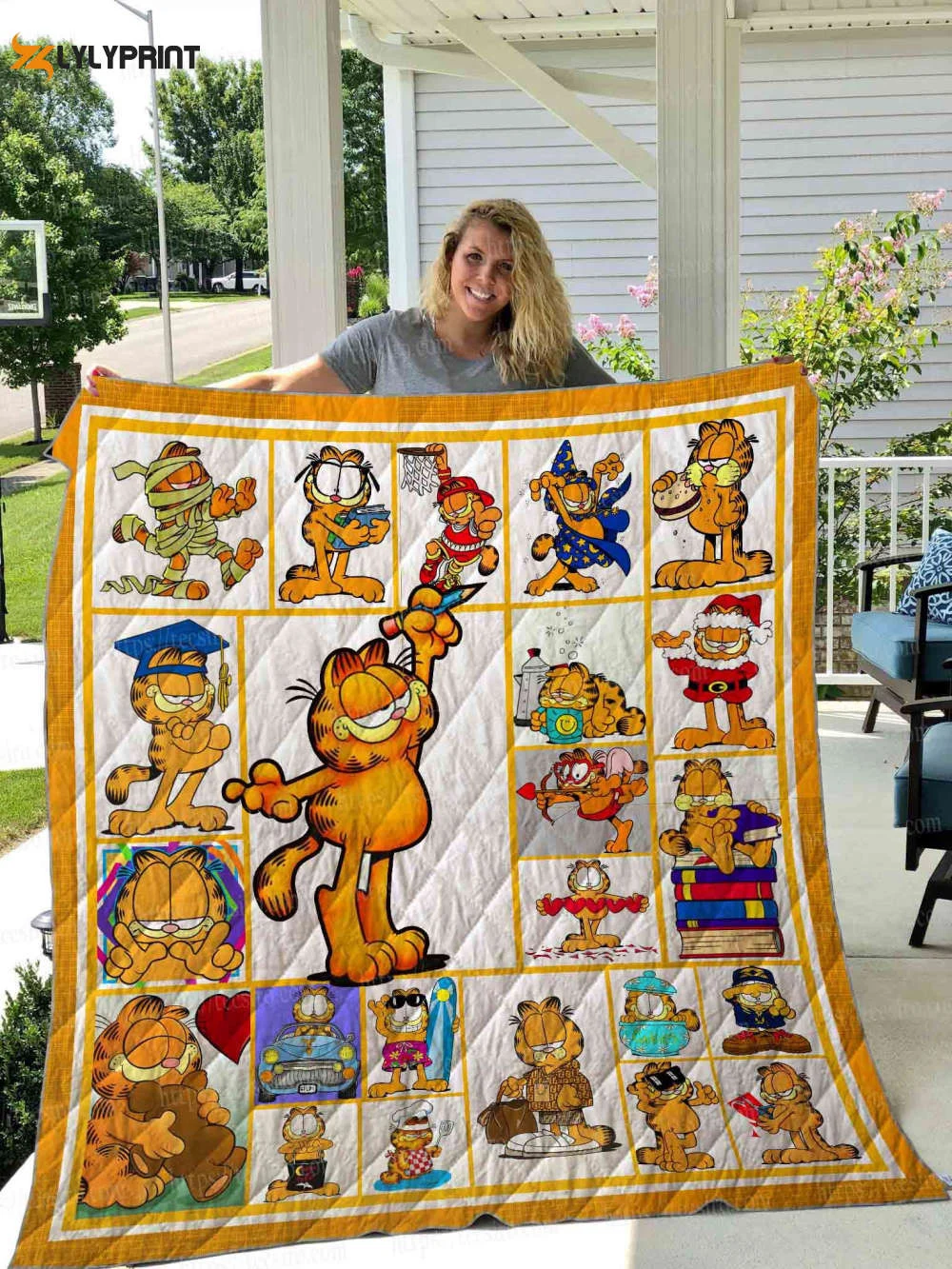 Garfield Quilt Blanket For Fans Home Decor Gift , Soft Quilt, King Size, All Season Cozy Quilt QB0901