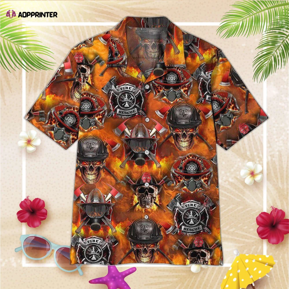 Firefighter Skull Custom Hawaiian Shirt, Gift For Men And Women HW0601