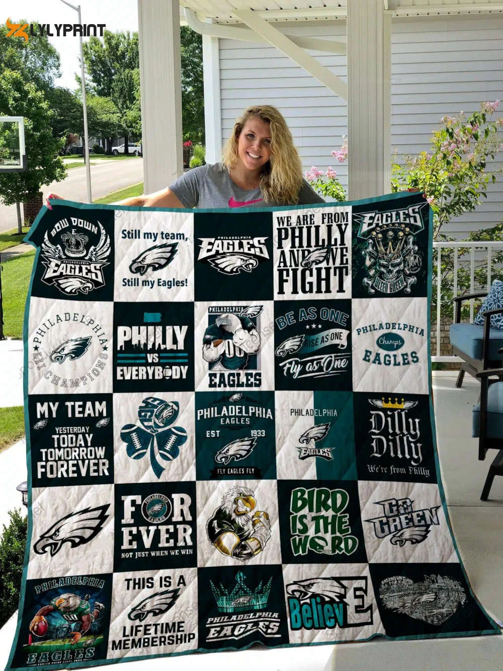 Philadelphia Eagles 2 Quilt Blanket For Fans Home Decor Gift , Soft Quilt, King Size, All Season Cozy Quilt QB0901