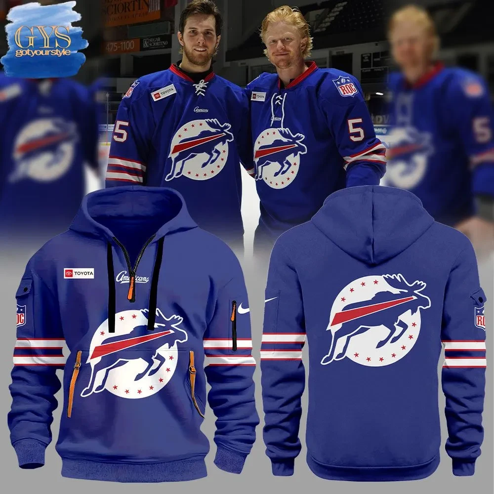 Rochester Americans Bills Day Uniform Quarter Zip Hoodie QTZ0601