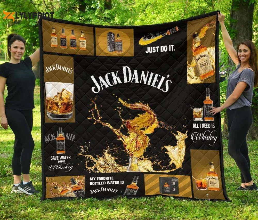 Jack Daniels Quilt Blanket For Fans Home Decor Gift , Soft Quilt, King Size, All Season Cozy Quilt QB0901