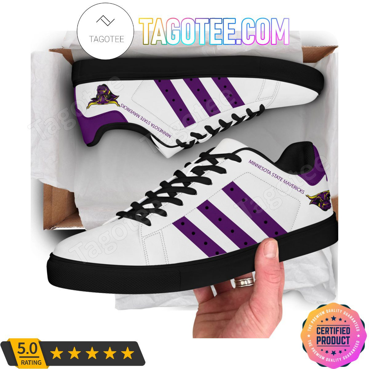 NCAA Minnesota State Mavericks White Stan Smith Shoes , Trendy Style Sneakers ST0801