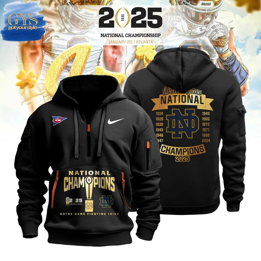 Notre Dame Fighting Irish National Champions Limited Quarter Zip Hoodie QTZ0601