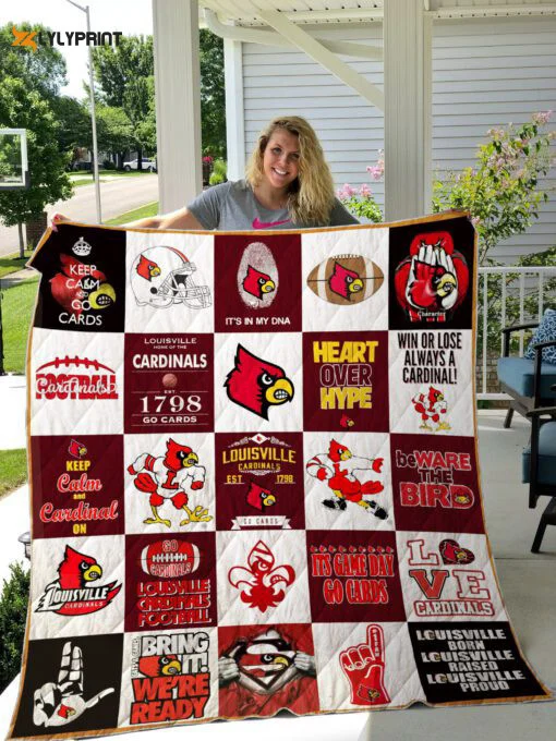 Louisville Cardinals Quilt Blanket For Fans Home Decor Gift , Soft Quilt, King Size, All Season Cozy Quilt QB0901