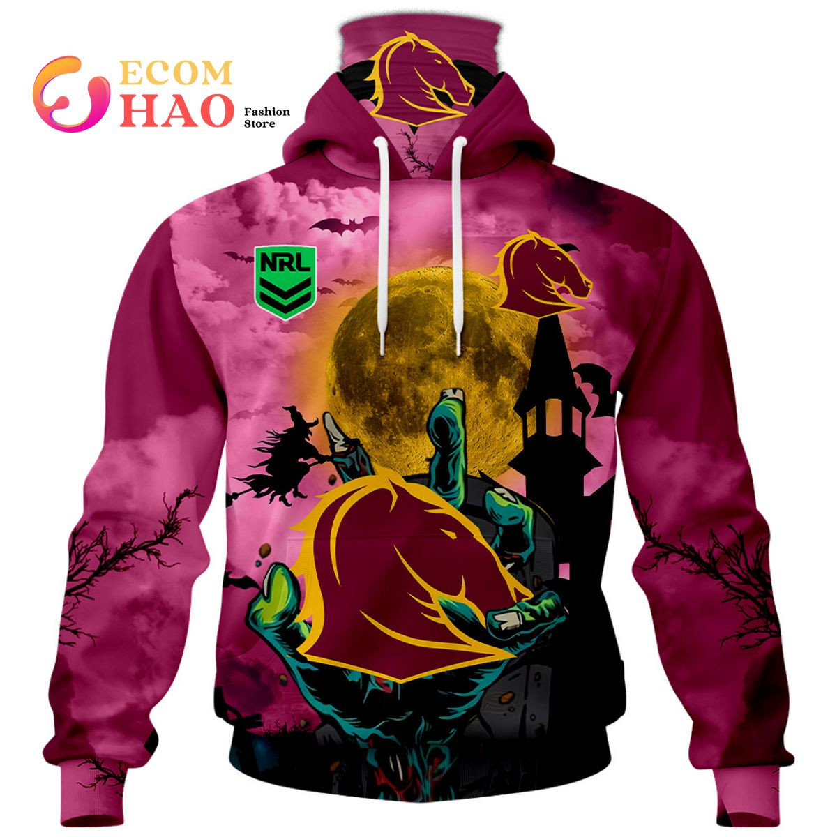 Brisbane Broncos Halloween Is Coming 3D Hoodie, Zip Hoodie, Man - Women, Warm, Premium Quality HZ0501