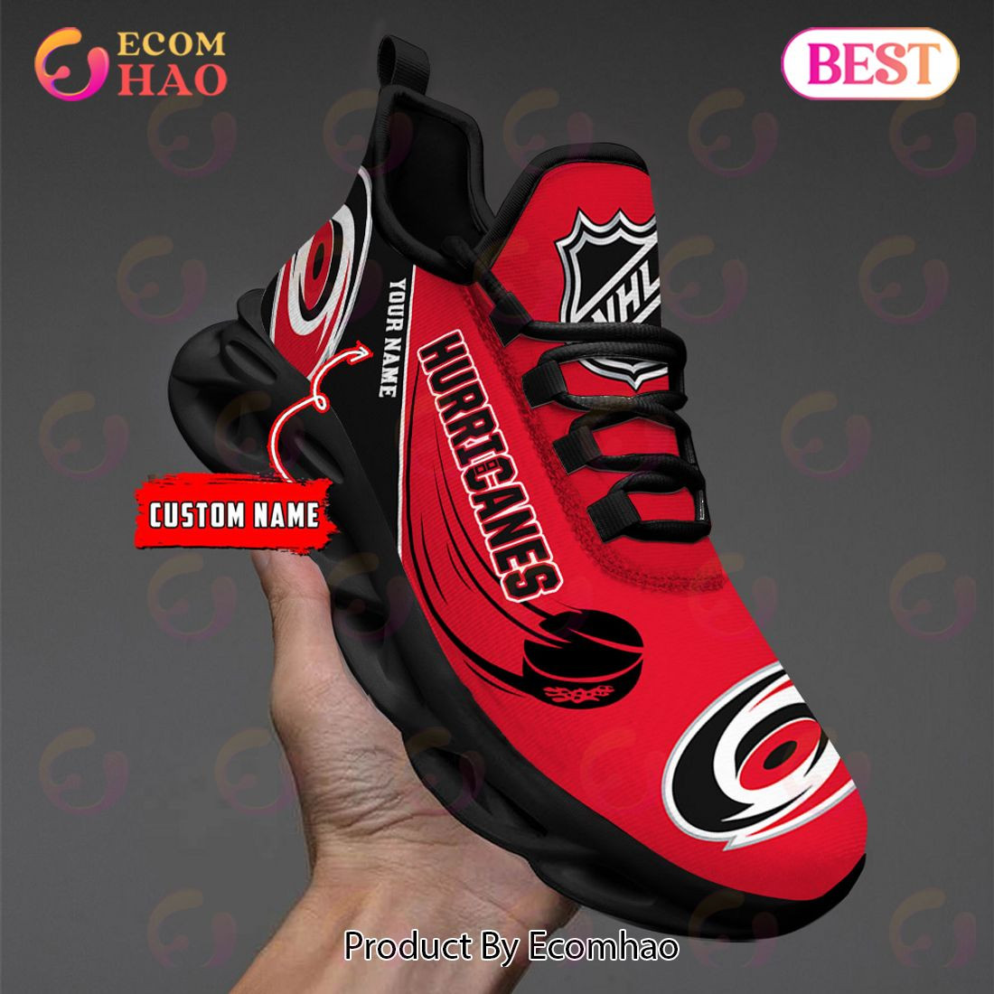 Custom Name Carolina Hurricanes Max Soul Shoes, Sneakers  Unisex sneakers MS0601