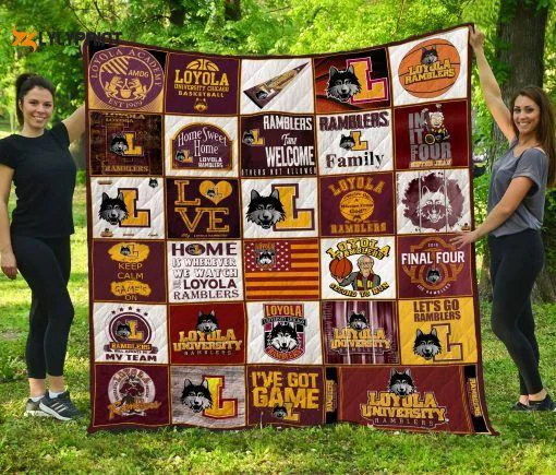 Loyola Chicago Ramblers 1 Quilt Blanket For Fans Home Decor Gift ,  Soft Quilt, King Size, All Season Cozy Quilt QB0901
