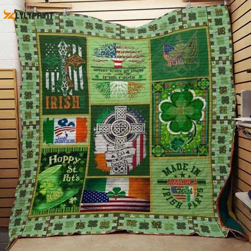 Irish St Patrick Day 3D Customized Quilt , Soft Quilt, King Size, All Season Cozy Quilt QB0901