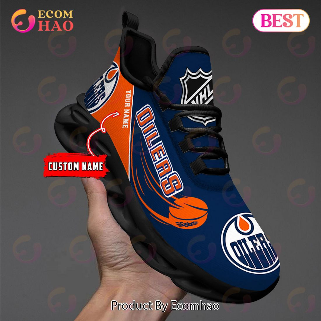 Custom Name Edmonton Oilers Max Soul Shoes, Sneakers  Unisex sneakers MS0601