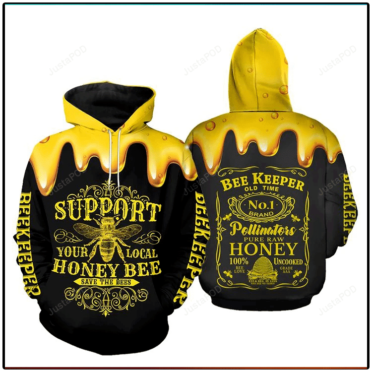 Honey Bee 3D All Over Printed Hoodie, Zip- Up Hoodie HZ0501