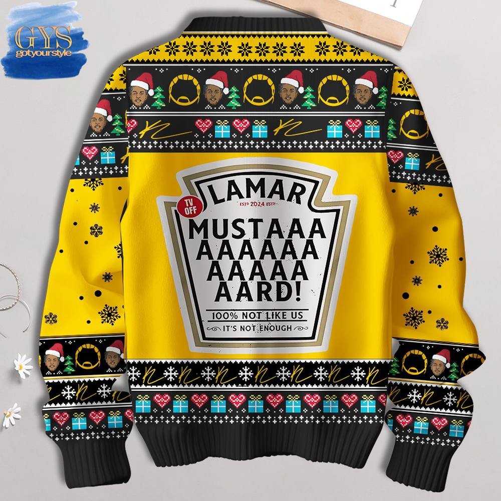 Kendrick Lamar Special Mustard Limited Edition Ugly Sweater , Cozy Soft Unisex Pullover SW0601