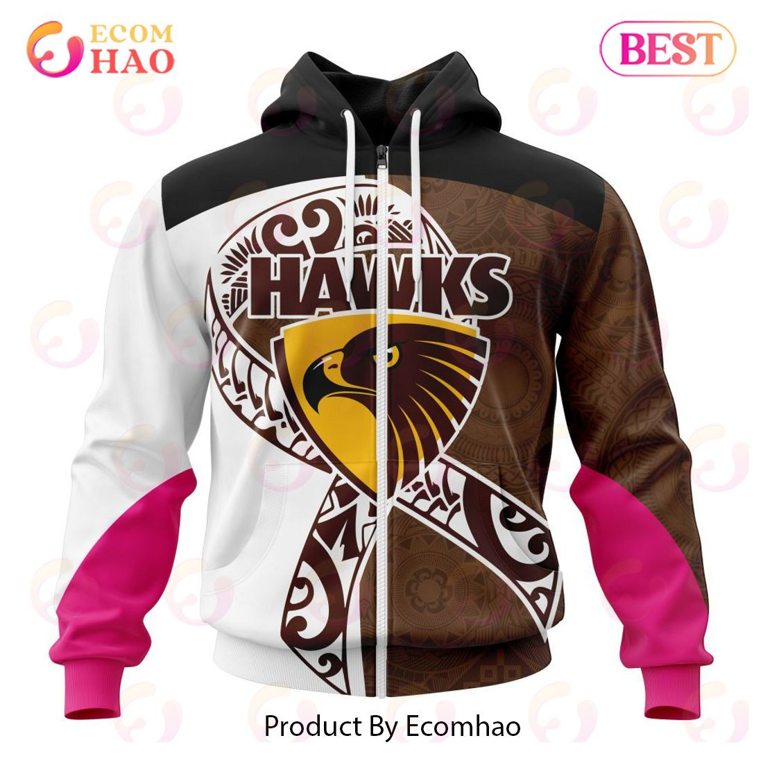 AFL Hawthorn Football Club Specialized Kits Samoa Fight Cancer 3D Hoodie, Zip Hoodie, Man - Women, Warm, Premium Quality HZ0501