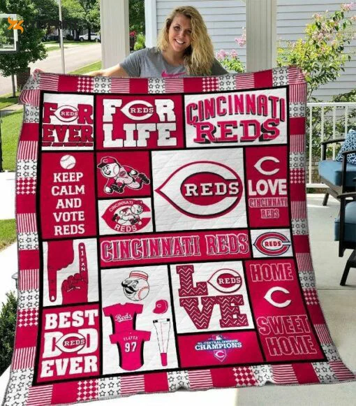 Cincinnati Reds 1 Quilt Blanket For Fans Home Decor Gift , Soft Quilt, King Size, All Season Cozy Quilt QB0901