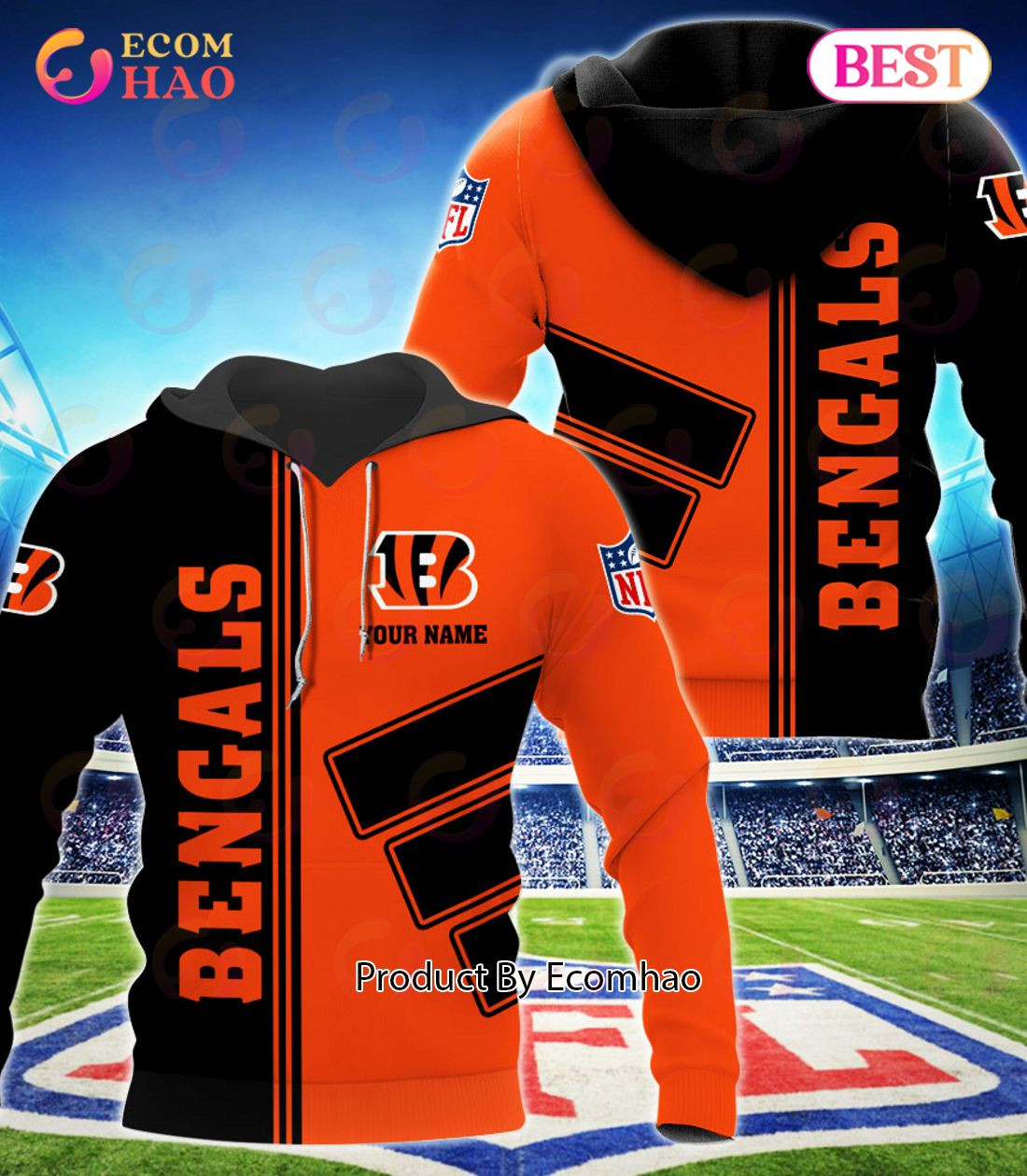 Cincinnati Bengals Football Sport 3D Clothings Custom Your Name, Fan Gifts, Zip Hoodie, Man - Women, Warm, Premium Quality HZ0501