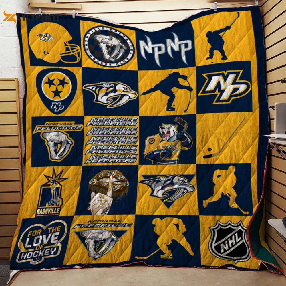 Nashville Predators 3D Customized Quilt Blanket For Fans Home Decor Gift ,  Soft Quilt, King Size, All Season Cozy Quilt QB0901