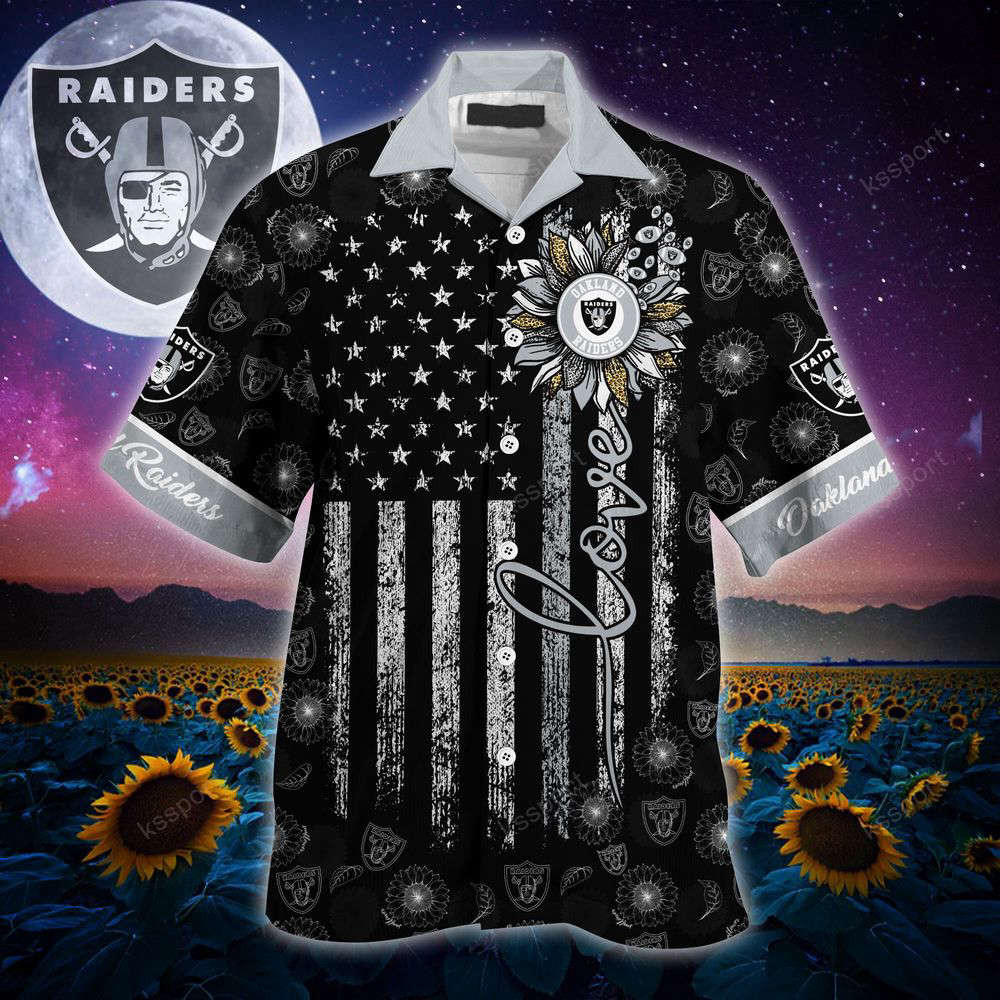 Las Vegas Raiders NFL-Hawaii Shirt Sunflower Custom Your Nickname,Kids Name For Men Women HW0601