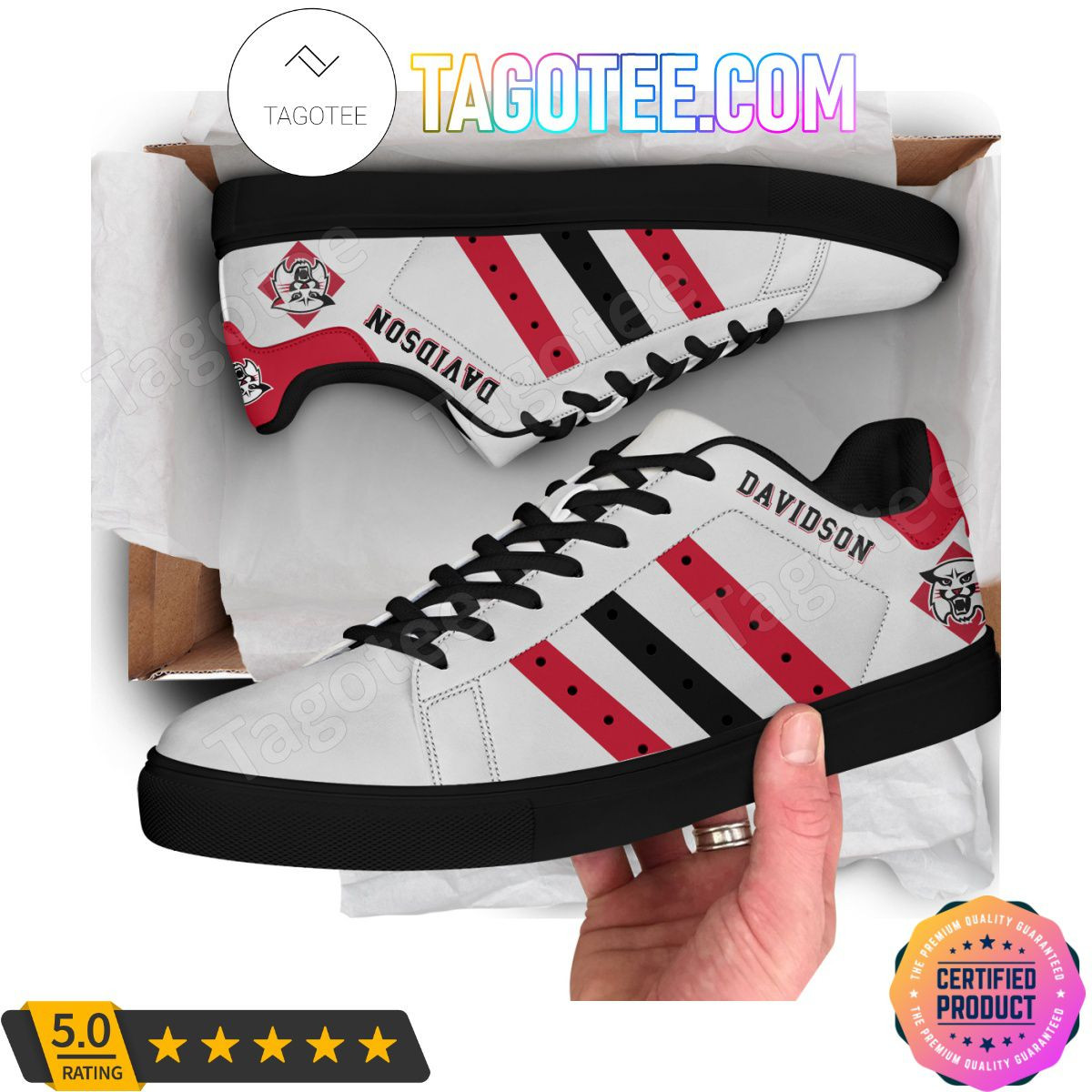 NCAA Davidson Wildcats White Stan Smith Shoes , Trendy Style Sneakers ST0801