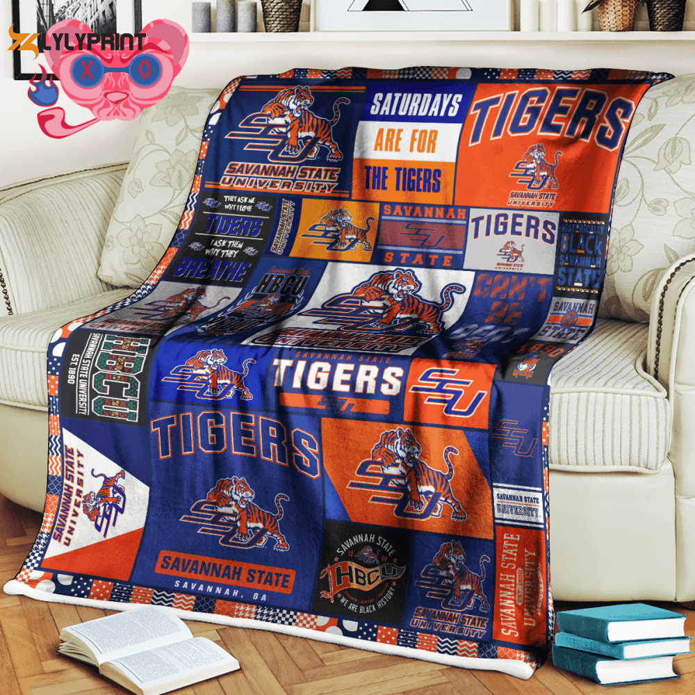 Savannah State Tigers Quilt Blanket For Fans Home Decor Gift ,  Soft Quilt, King Size, All Season Cozy Quilt QB0901