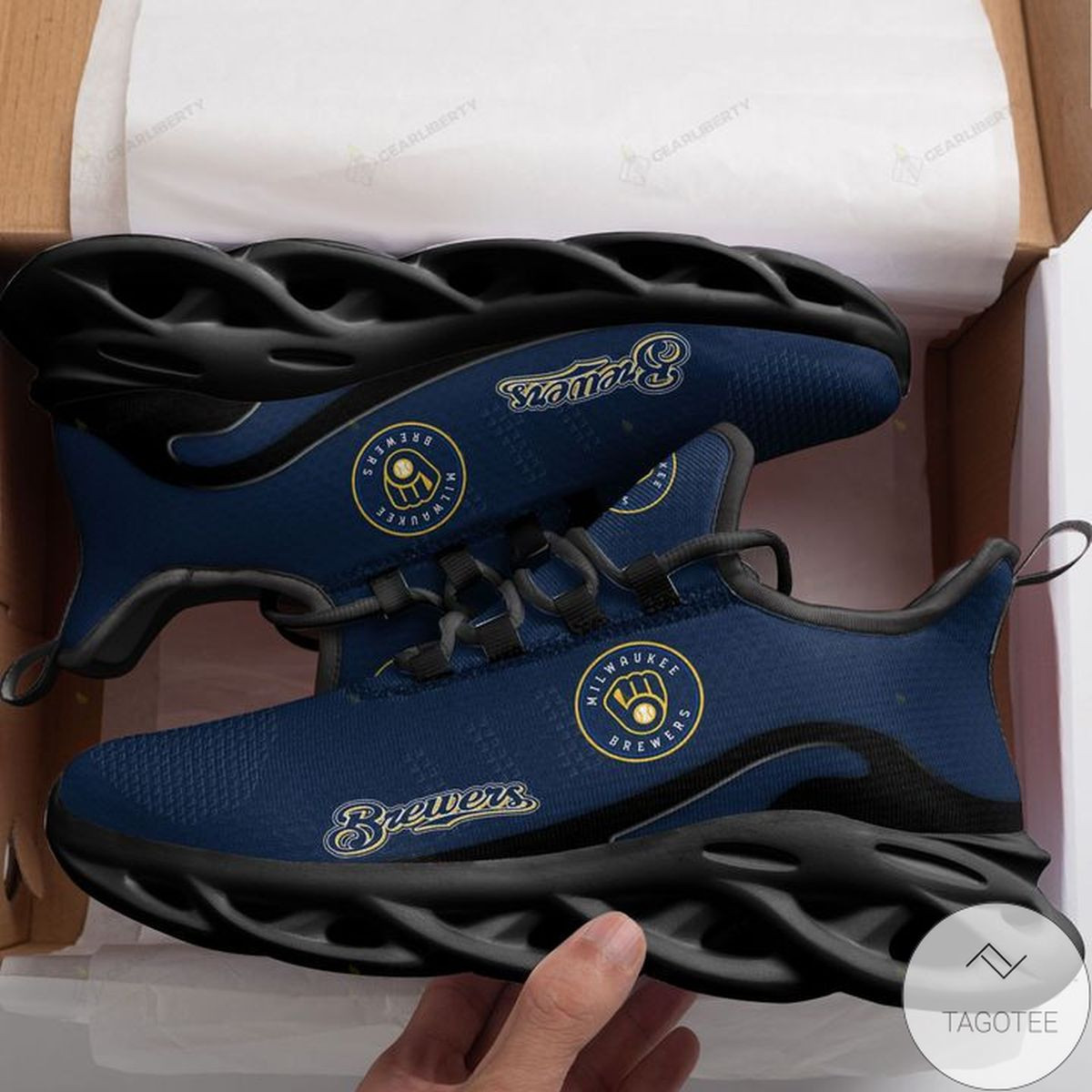 Custom MLB Milwaukee Brewers Max Soul Shoes V7 Men Women MS0601