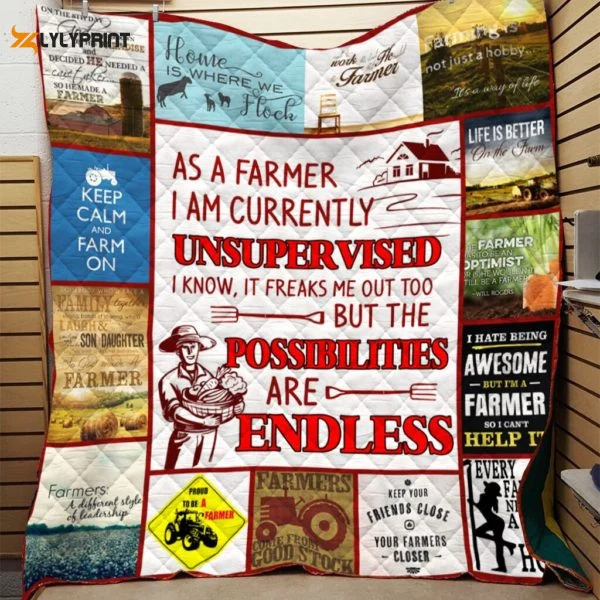 Farmer 3D Customized Quilt Blanket For Fans Home Decor Gift ,  Soft Quilt, King Size, All Season Cozy Quilt QB0901