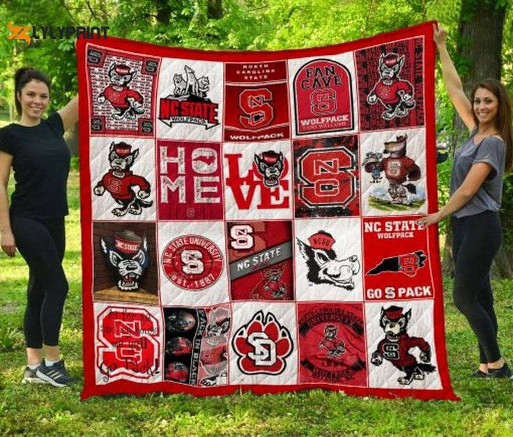 NC State Wolfpack 2 Quilt Blanket For Fans Home Decor Gift ,  Soft Quilt, King Size, All Season Cozy Quilt QB0901