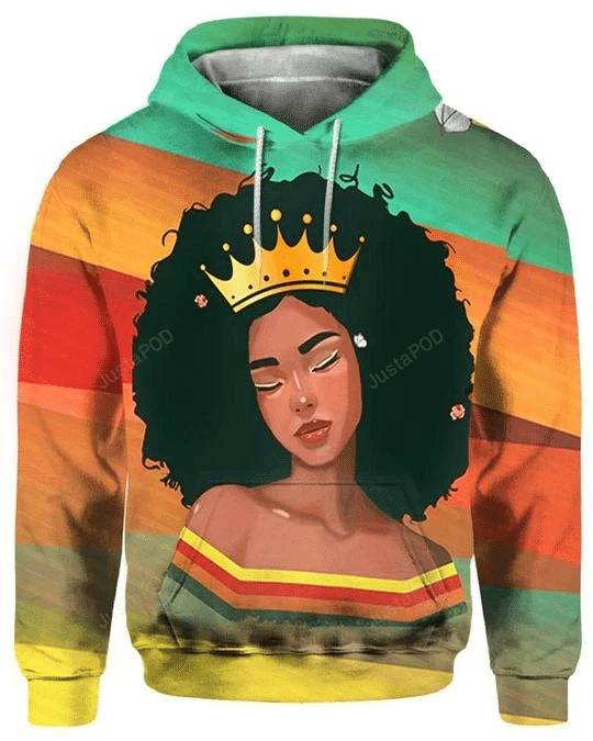 Afro Melanin Poppin Queen Retro 3D All Over Print Hoodie, Zip-up Hoodie HZ0501