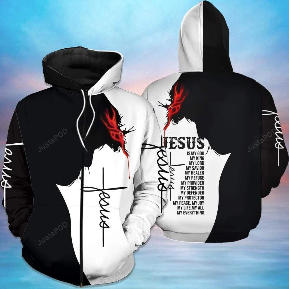 Christian Jesus Is My God 3D All Print Hoodie, Zip- Up Hoodie HZ0501