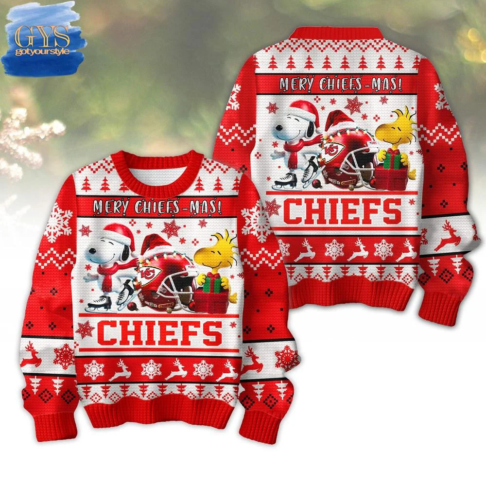 Merry Chiefs-Mas Kansas City Christmas Ugly Sweater , Cozy Soft Unisex Pullover SW0601