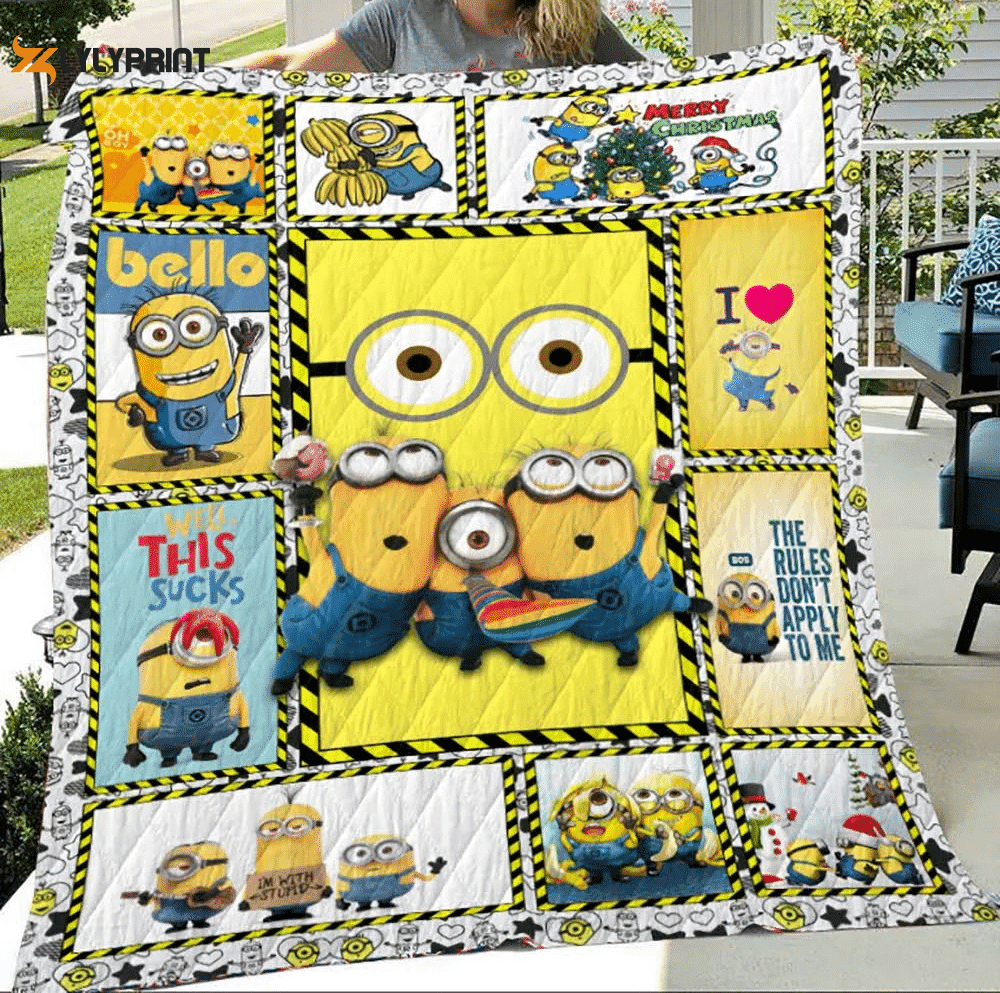 Minions Despicable Me 6 Quilt Blanket For Fans Home Decor Gift ,  Soft Quilt, King Size, All Season Cozy Quilt QB0901