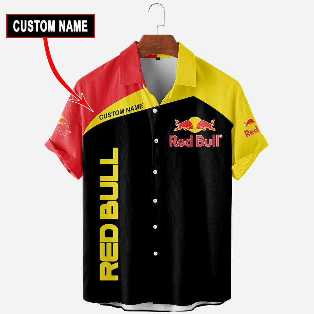 Custom Name Red Bull Full Printing Hawaiian Model 03 Shirt HW0601