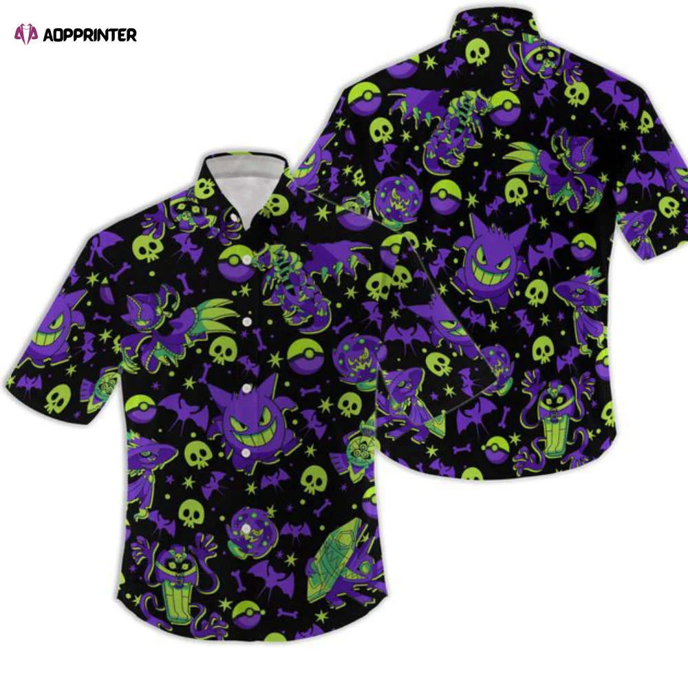 Gengar Pokemon Hawaiian shirt Trend 2023 HW0601