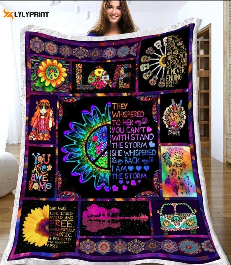Hippie A Never Ending 3D Quilt Blanket , Soft Quilt, King Size, All Season Cozy Quilt QB0901