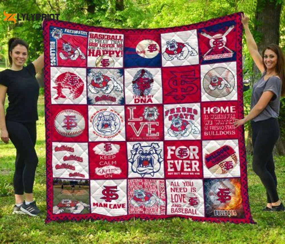 Fresno State 2 Quilt Blanket For Fans Home Decor Gift , Soft Quilt, King Size, All Season Cozy Quilt QB0901
