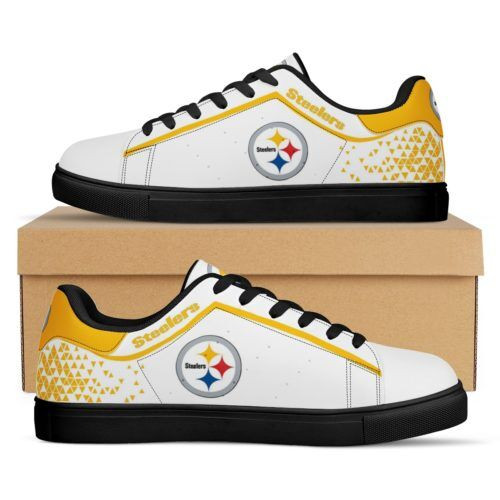NFL Pittsburgh Steelers White Golden Stan Smith Shoes Sneakers Store, Trendy Style Sneakers ST0801