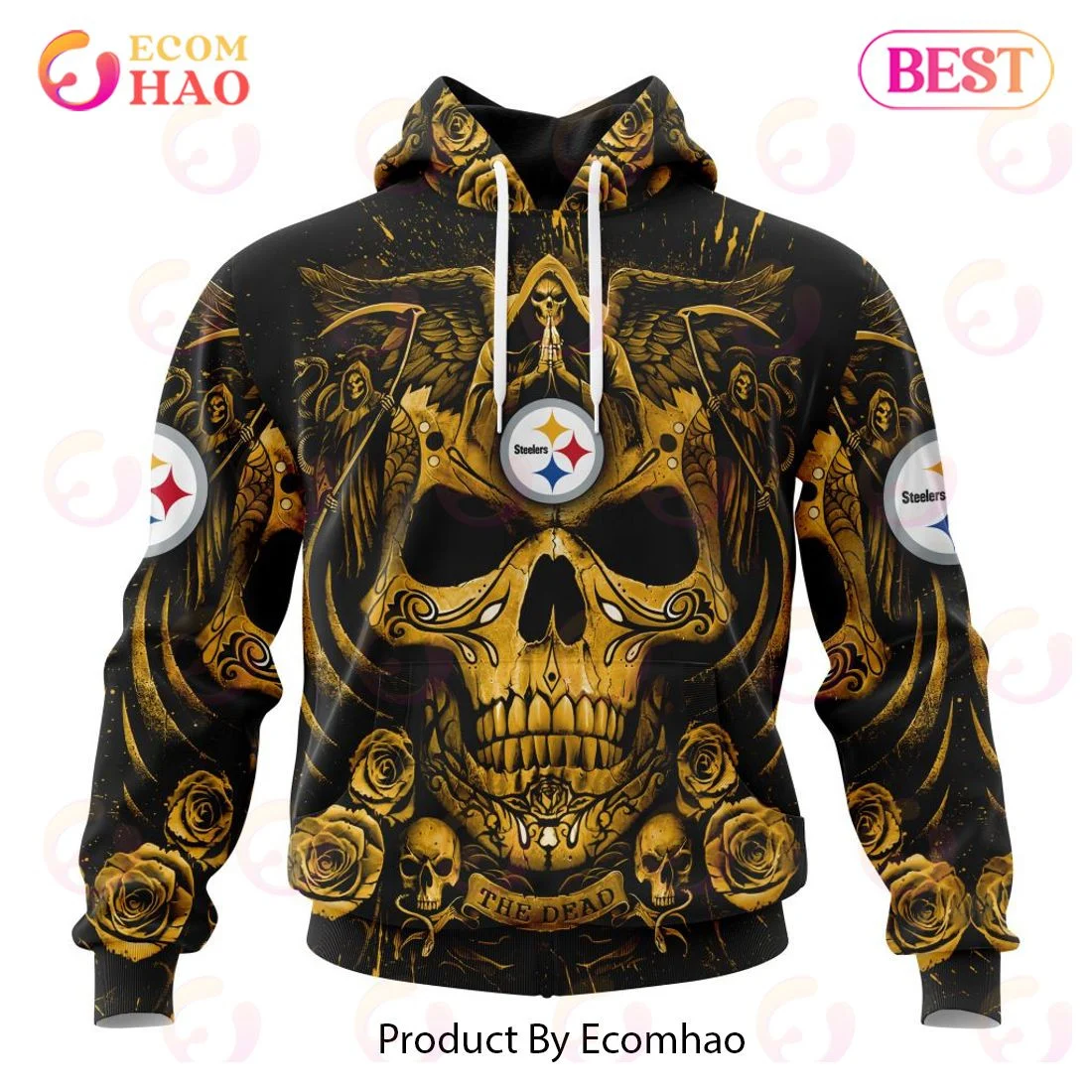 Best Pittsburgh Steelers Special Design With Skull Art 3D Hoodie Limited Edition, Zip Hoodie, Man - Women, Warm, Premium Quality HZ0501