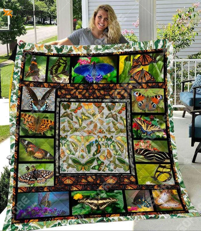 Butterfly Like 3D Customized Quilt Blanket ,  Soft Quilt, King Size, All Season Cozy Quilt QB0901