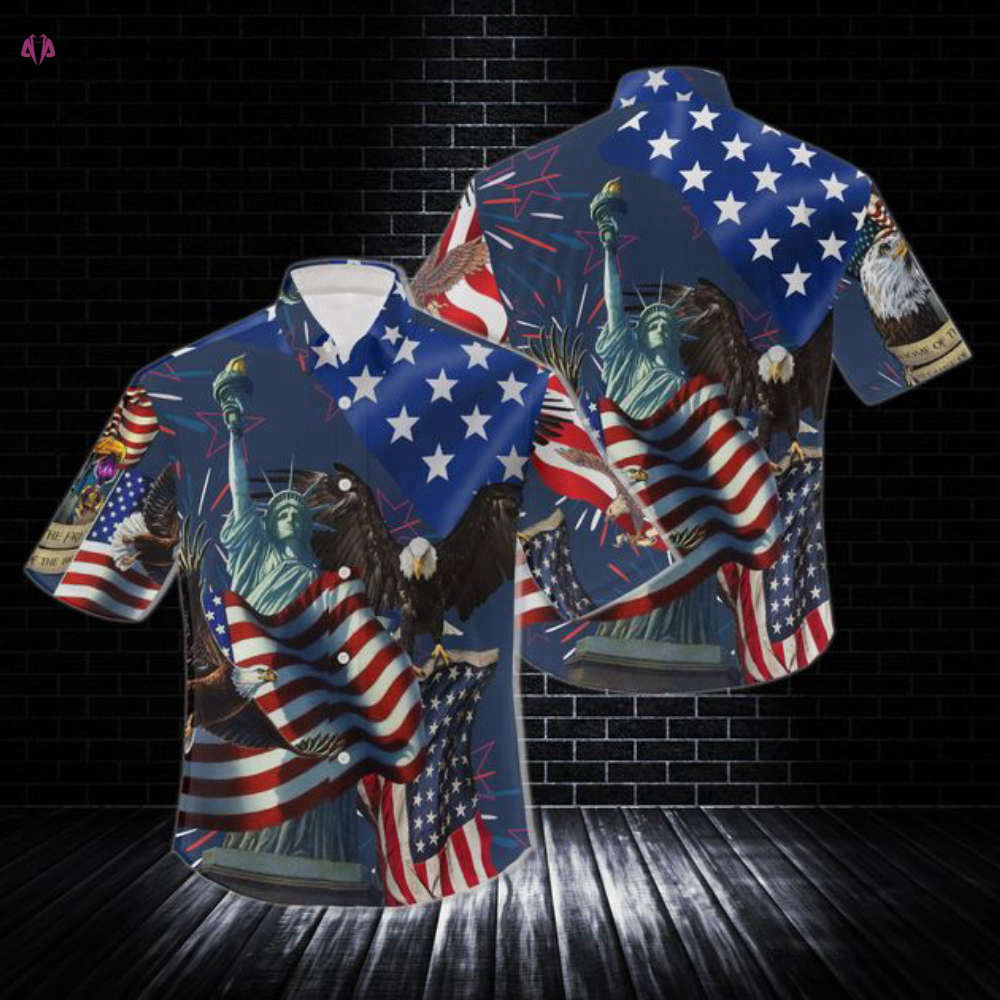 Eagle Flag American Hawaiian Shirt Summer Gift 2023 HW0601