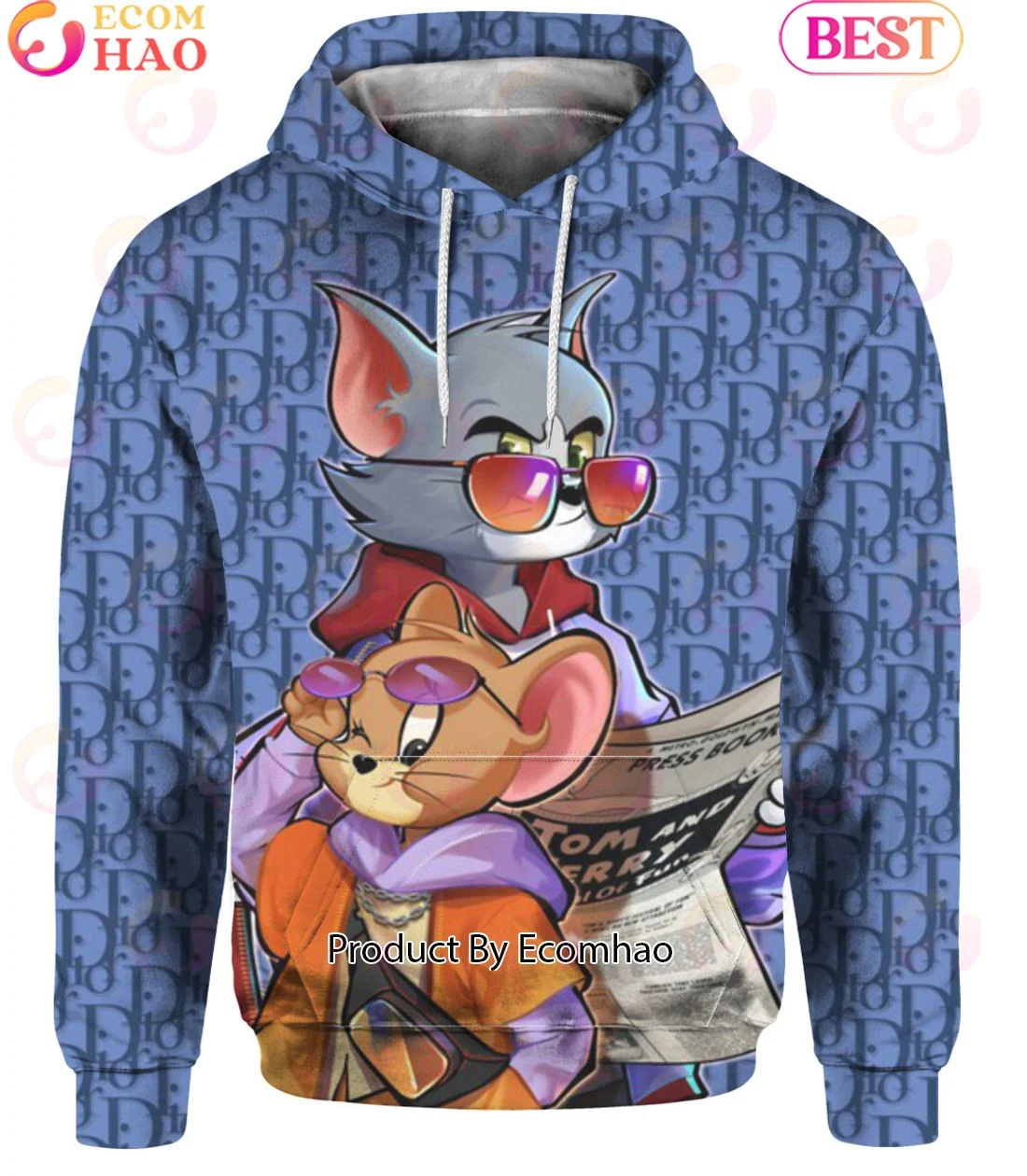 Cartoon Tom & Jerry Fashionista Dior Hoodie, Zip Hoodie, Man - Women, Warm, Premium Quality HZ0501