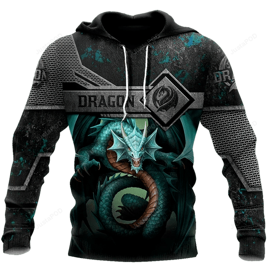 Dragon Turquoise 3D All Over Print Hoodie, Zip-up Hoodie HZ0501