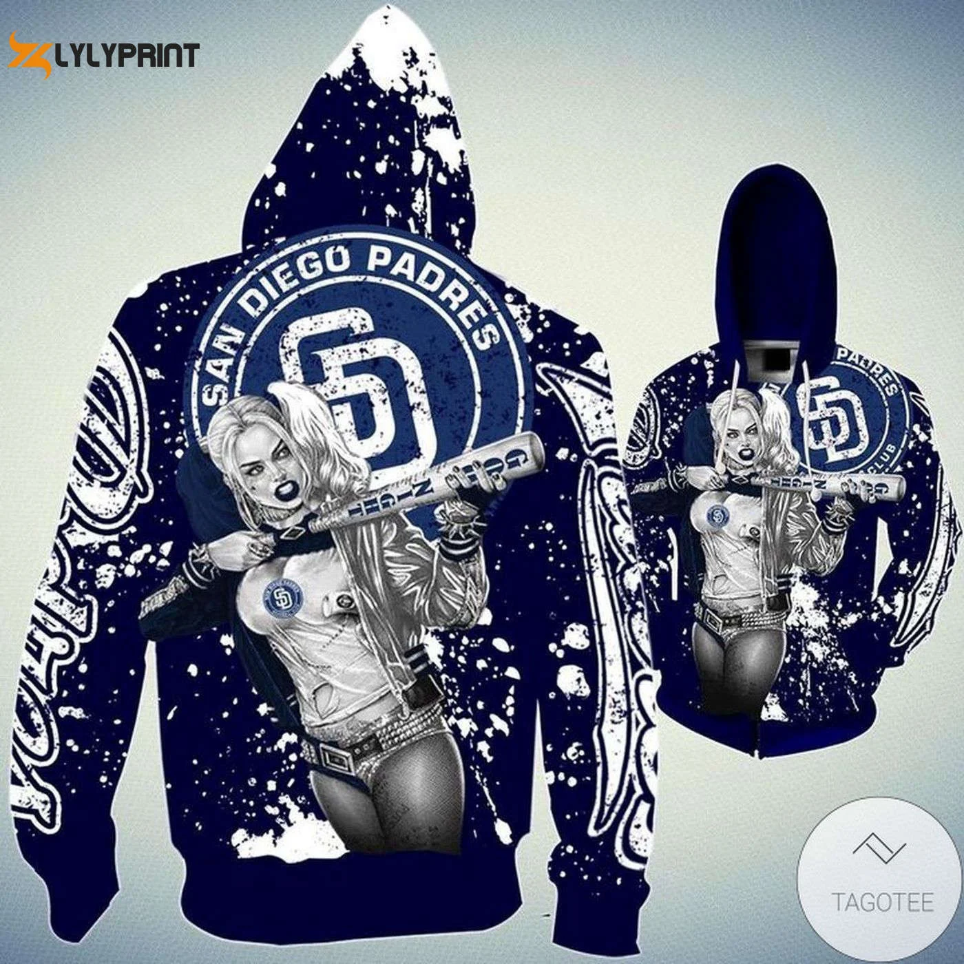 San Diego Padres Harley Quinn Hoodies AOP Pullover & Zip Up Shirts HZ0501