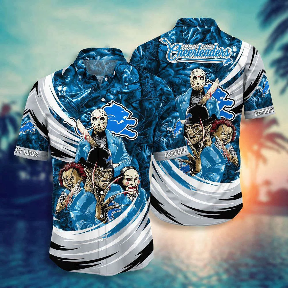 Detroit Lions NFL Halloween Horror Movies Hawaiian Shirts For Men Women HW0601