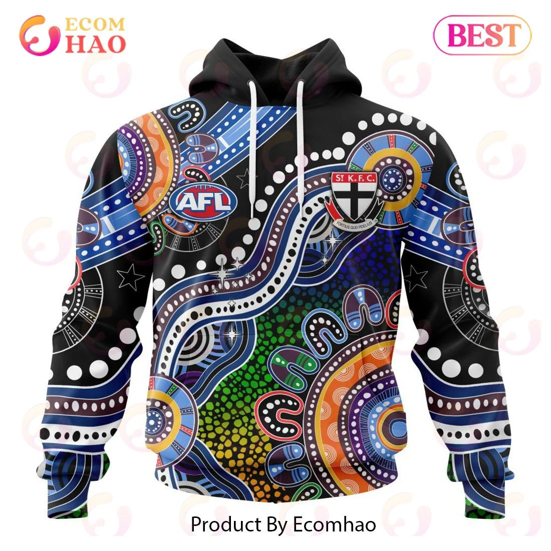 AFL St Kilda Football Club Special Indigenous Design 3D Hoodie, Zip Hoodie, Man - Women, Warm, Premium Quality HZ0501