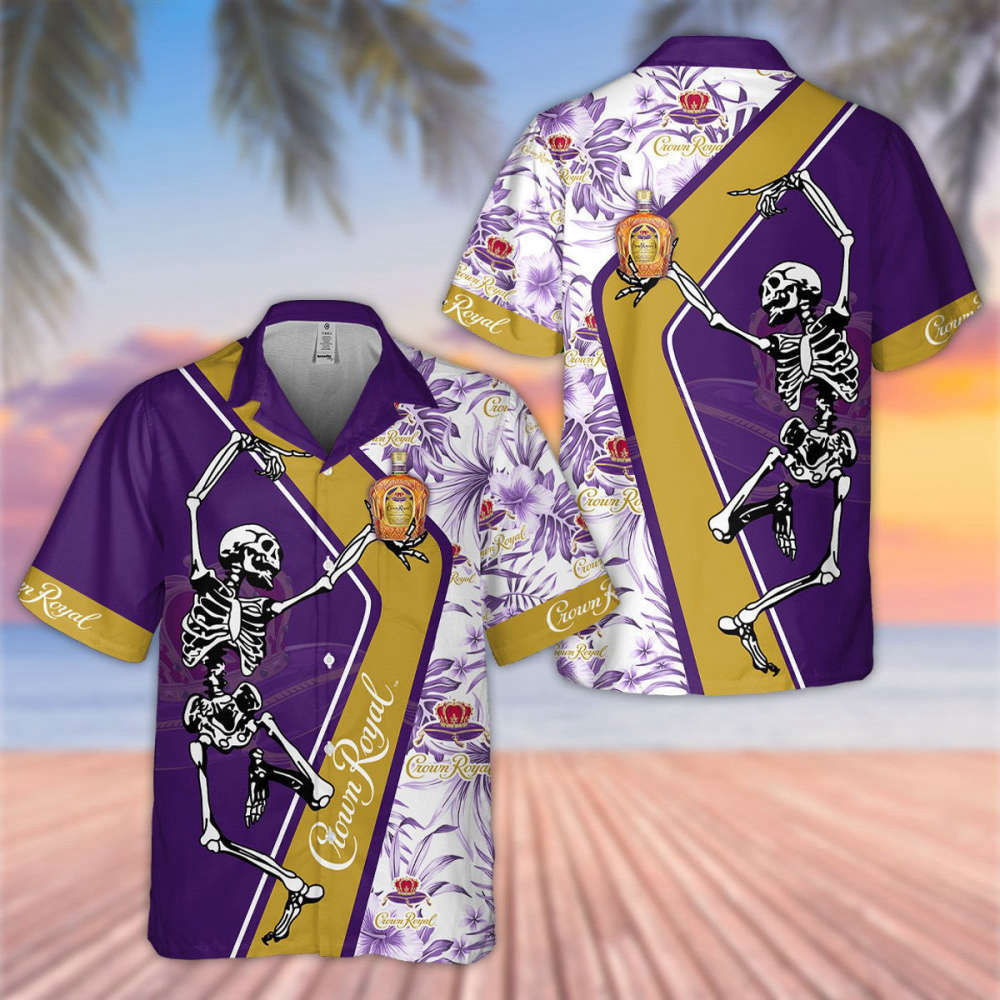 Crown Royal Happy Skeleton Hawaiian Shirt HW0601