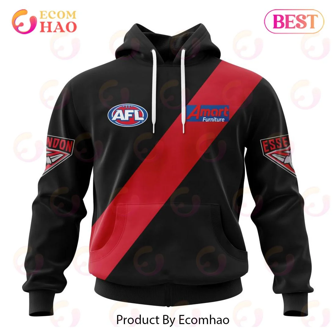 AFL Essendon Football Club Home Kits 2023 3D Hoodie, Zip Hoodie, Man - Women, Warm, Premium Quality HZ0501