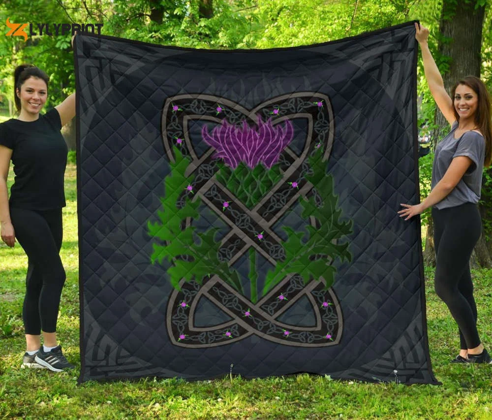 Scotland Celtic Thistle 3D Customized Quilt ,  Soft Quilt, King Size, All Season Cozy Quilt QB0901