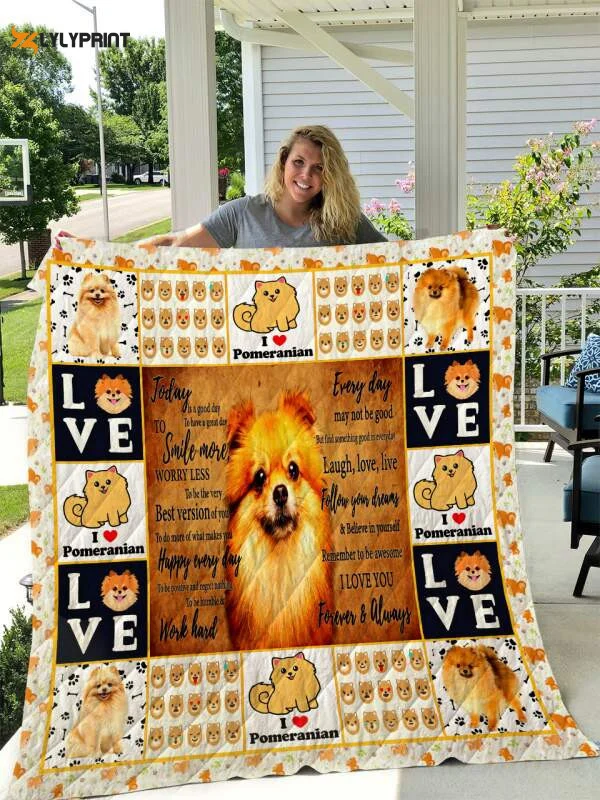 Pomeranian Dog 3D Customized Quilt Blanket For Fans Home Decor Gift ,  Soft Quilt, King Size, All Season Cozy Quilt QB0901