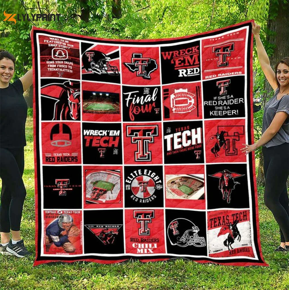 Texas Tech Red Raiders Quilt Blanket For Fans Home Decor Gift 3 , Soft Quilt, King Size, All Season Cozy Quilt QB0901