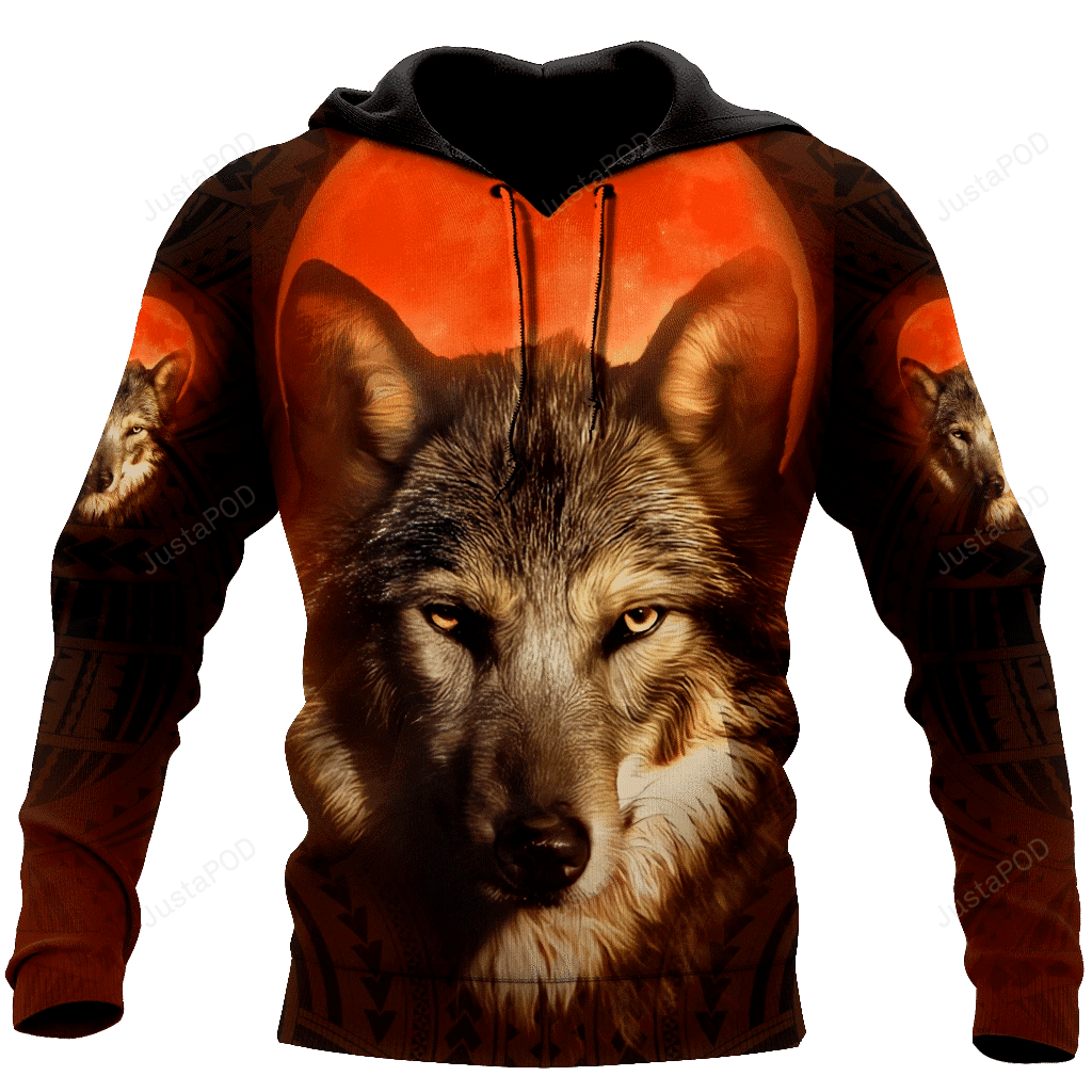 Wolf Orange 3D All Over Printed Hoodie, Zip- Up Hoodie HZ0501