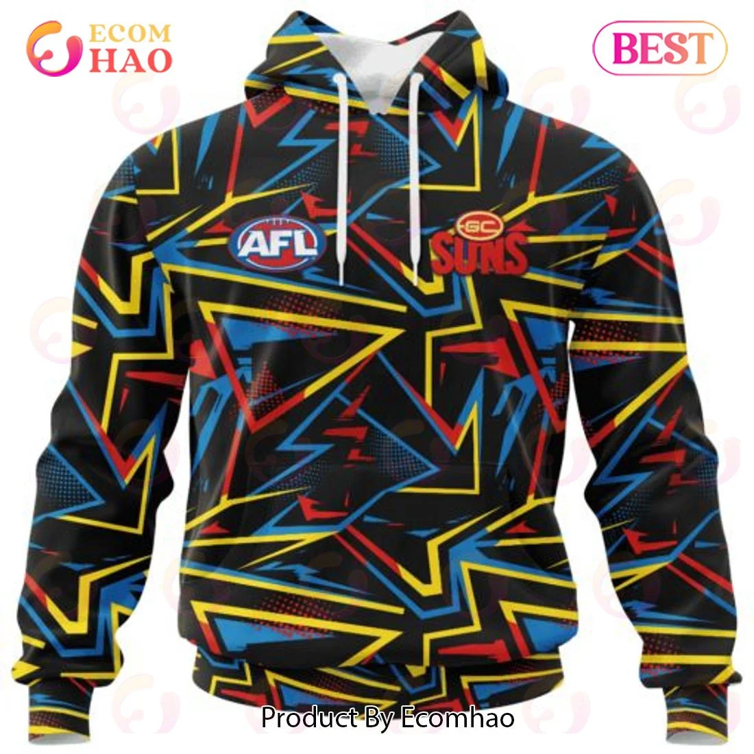 AFL Gold Coast Suns Special Abstract Design Hoodie, Zip Hoodie, Man - Women, Warm, Premium Quality HZ0501