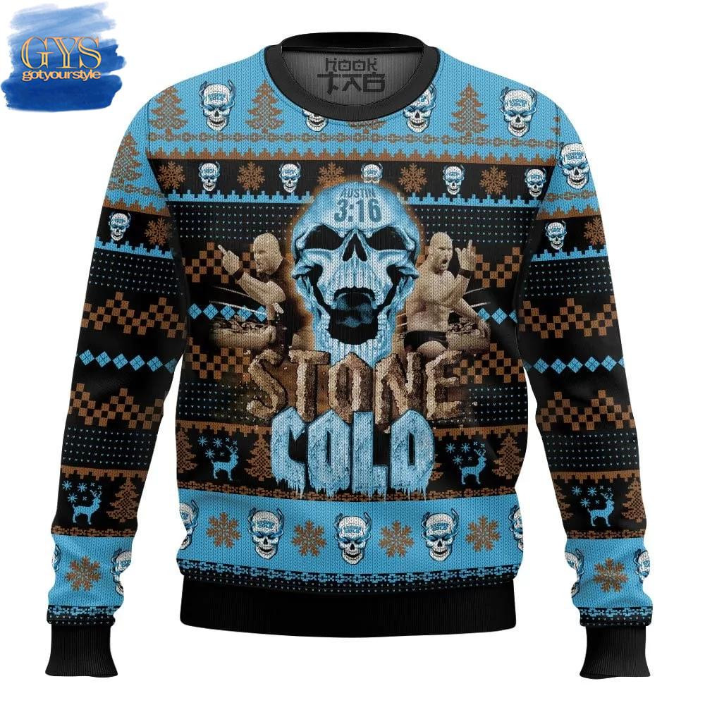 Stone Cold WWE Ugly Sweater , Cozy Soft Unisex Pullover SW0601